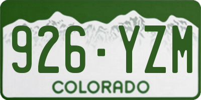 CO license plate 926YZM