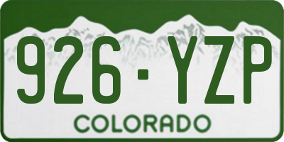 CO license plate 926YZP