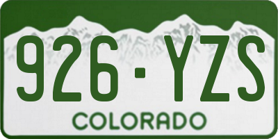 CO license plate 926YZS