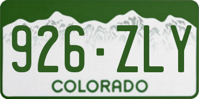 CO license plate 926ZLY