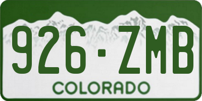 CO license plate 926ZMB
