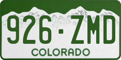 CO license plate 926ZMD