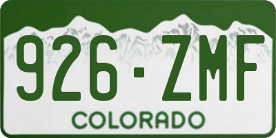 CO license plate 926ZMF