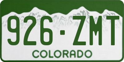 CO license plate 926ZMT