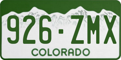 CO license plate 926ZMX