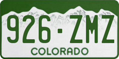 CO license plate 926ZMZ