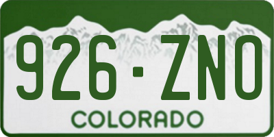 CO license plate 926ZNO