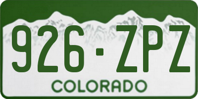 CO license plate 926ZPZ