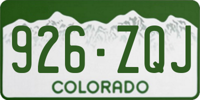 CO license plate 926ZQJ