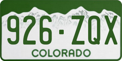 CO license plate 926ZQX