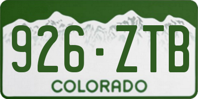 CO license plate 926ZTB