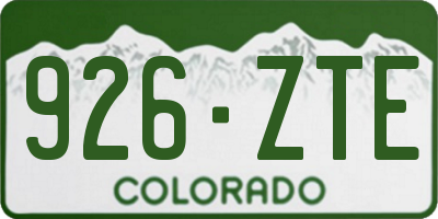 CO license plate 926ZTE