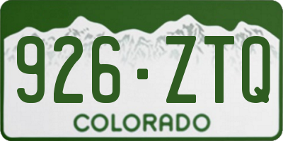 CO license plate 926ZTQ
