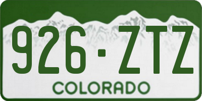 CO license plate 926ZTZ
