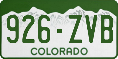 CO license plate 926ZVB