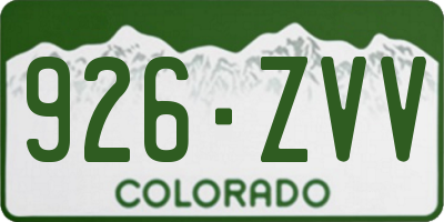 CO license plate 926ZVV