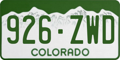 CO license plate 926ZWD