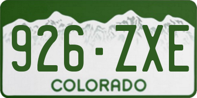 CO license plate 926ZXE
