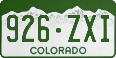 CO license plate 926ZXI