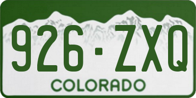 CO license plate 926ZXQ