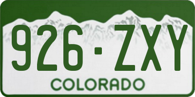 CO license plate 926ZXY