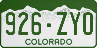 CO license plate 926ZYO