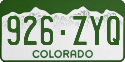 CO license plate 926ZYQ
