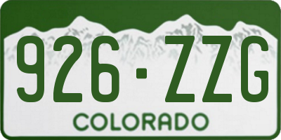 CO license plate 926ZZG