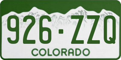 CO license plate 926ZZQ