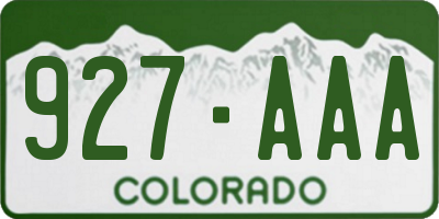 CO license plate 927AAA