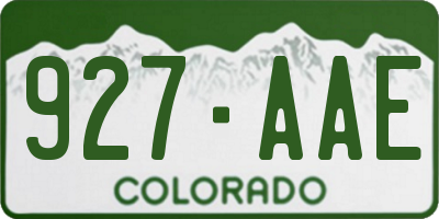 CO license plate 927AAE