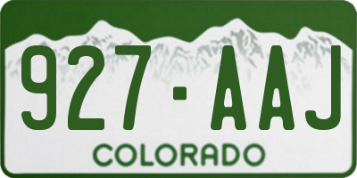 CO license plate 927AAJ