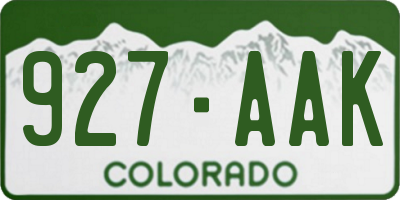 CO license plate 927AAK