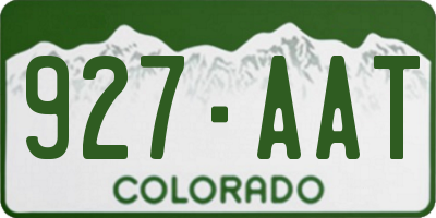 CO license plate 927AAT