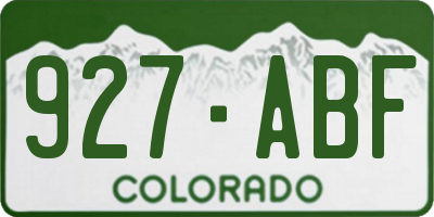 CO license plate 927ABF