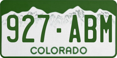 CO license plate 927ABM