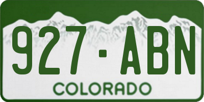 CO license plate 927ABN