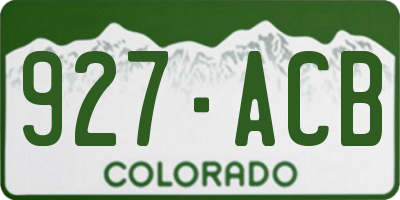 CO license plate 927ACB
