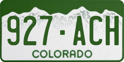 CO license plate 927ACH