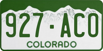 CO license plate 927ACO