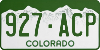 CO license plate 927ACP