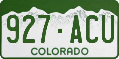 CO license plate 927ACU