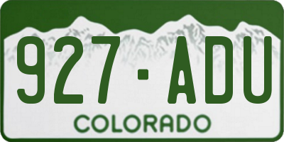 CO license plate 927ADU