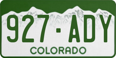 CO license plate 927ADY