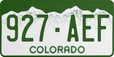 CO license plate 927AEF