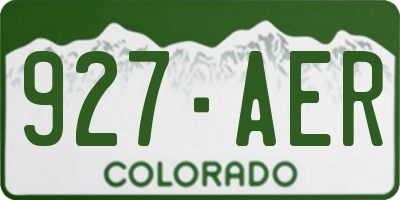 CO license plate 927AER
