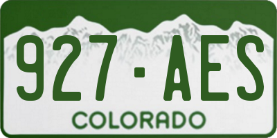 CO license plate 927AES
