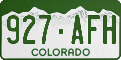 CO license plate 927AFH