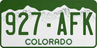 CO license plate 927AFK