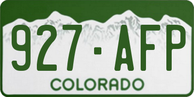 CO license plate 927AFP